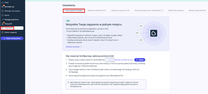Przechwytywanie leadów · Bridebook Business - Goog